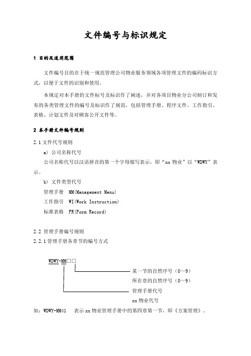 文件编号与标识规定