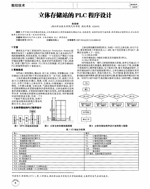 立体存储站的PLC程序设计