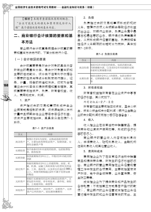 二、商业银行会计核算的要素和基本方法[共4页]