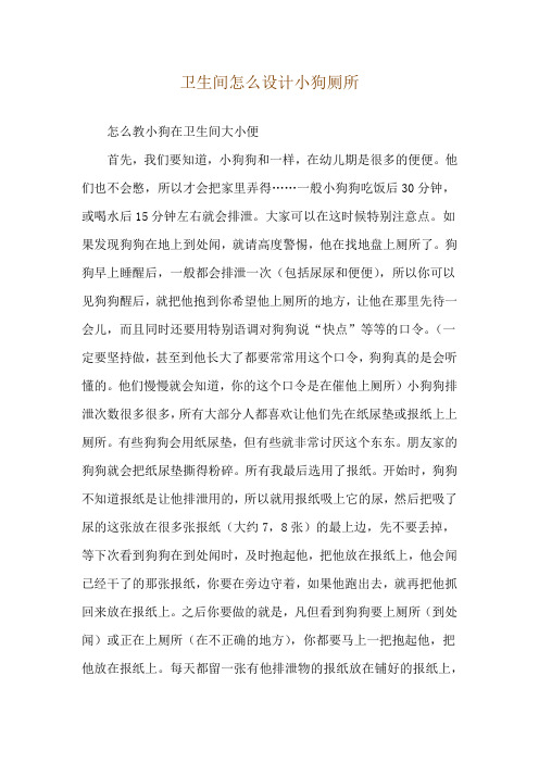 卫生间怎么设计小狗厕所