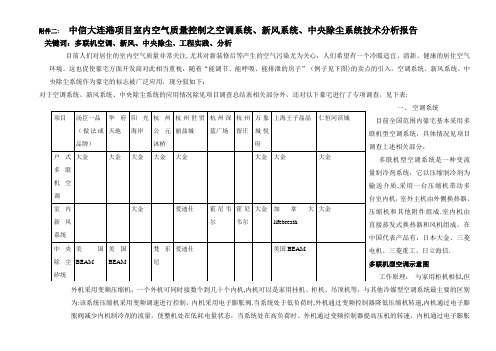 中信大连港项目室内空气质量控制之空气调节系统、新风系统、中央除尘系统技术分析报告