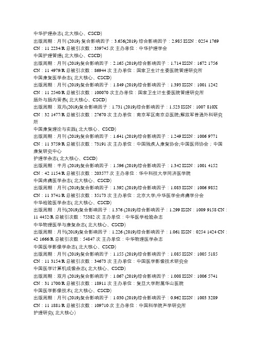 临床医学类核心期刊