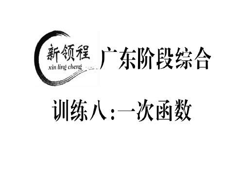 秋八年级数学上册北师大版(广东专版)习题讲评课件：广东阶段综合训练八：一次函数(共25张PPT)