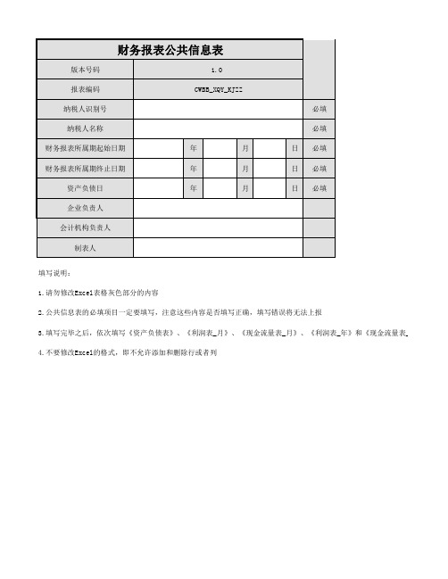 财务报表模板汇总