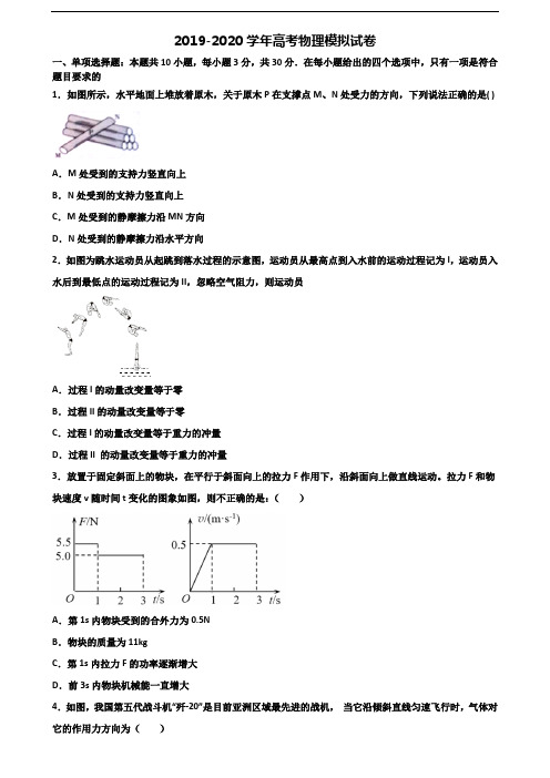 杭州市2020高考物理学业质量监测试题