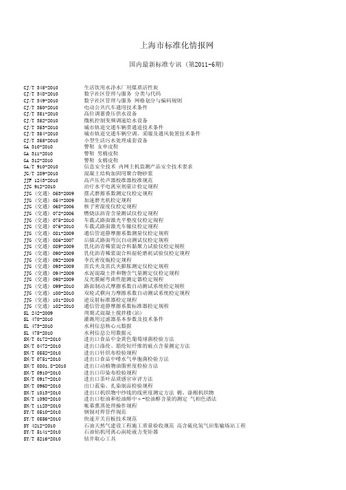 国内标准通报2011年第8期