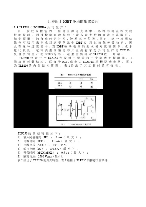 几种用于IGBT驱动的集成芯片