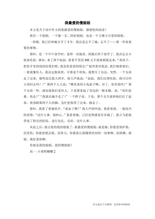 我最爱的傻姐姐_高中作文