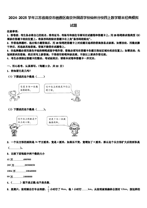 2024-2025学年江苏省南京市栖霞区南京外国语学校仙林分校四上数学期末经典模拟试题含解析