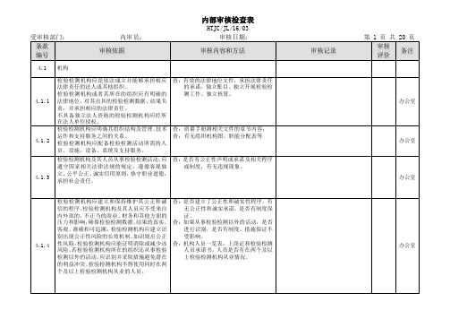 内部审核检查表(RBT214-2017版)