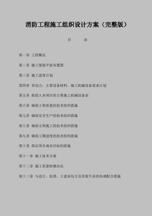 消防工程施工组织设计方案(完整版).doc