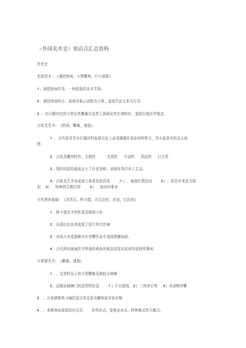 《外国美术史》知识点汇总资料范文