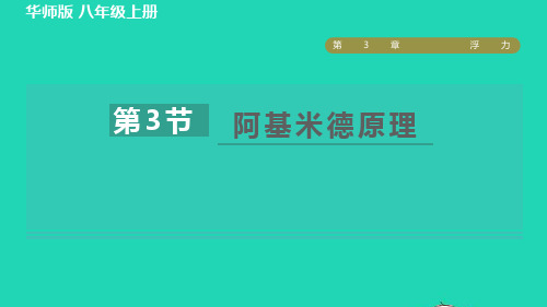 八年级科学上册第3章浮力3、3阿基米德原理习题课件新版华东师大版