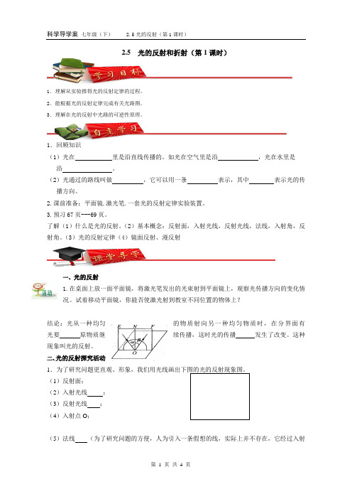 2.5光的反射和折射(1)