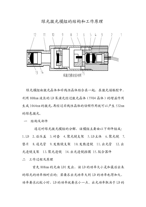 绿激光模组的结构和工作原理