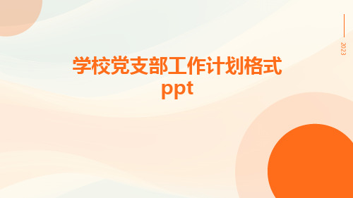 学校党支部工作计划格式ppt