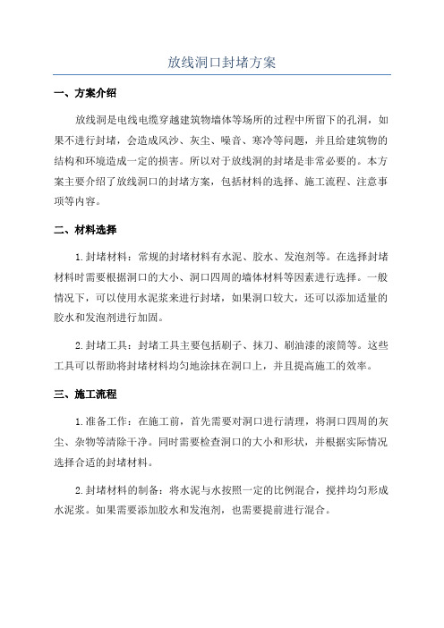 放线洞口封堵方案