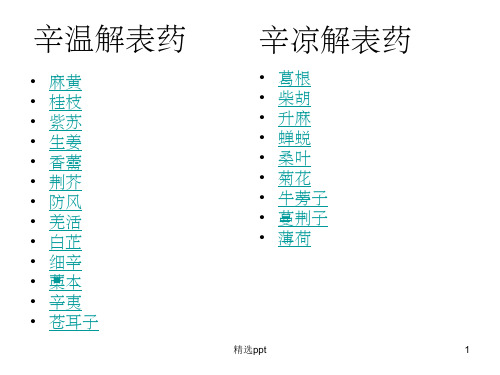 《中药学-解表药》PPT课件