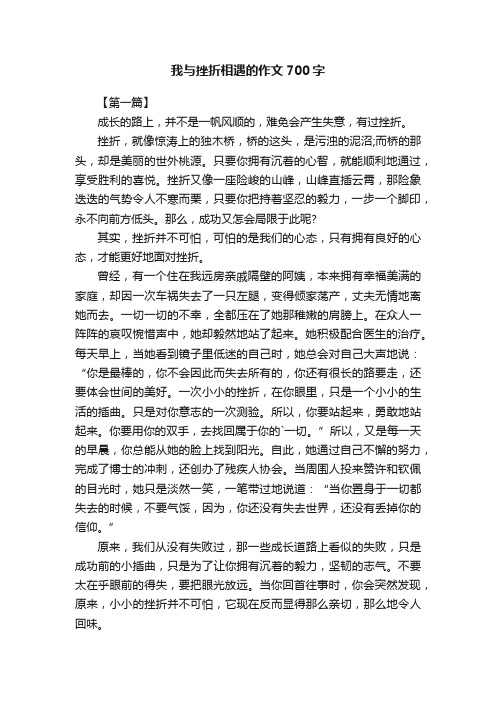 我与挫折相遇的作文700字