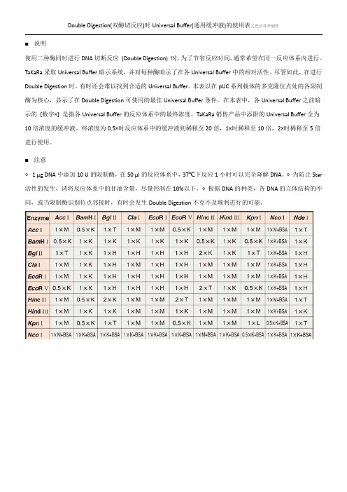 双酶切体系