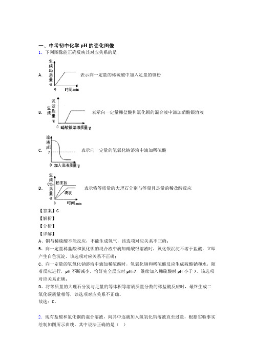 2020-2021中考化学与pH的变化图像有关的压轴题含答案(1)