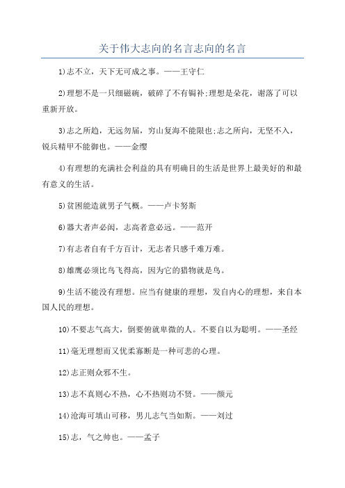 关于伟大志向的名言志向的名言