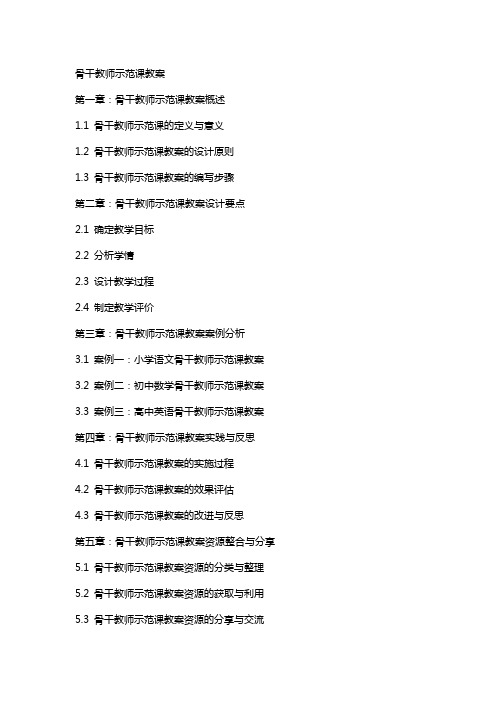 骨干教师示范课教案