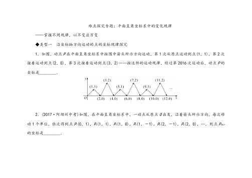 人教版七年级数学下册难点探究专题：平面直角坐标系中的变化规律