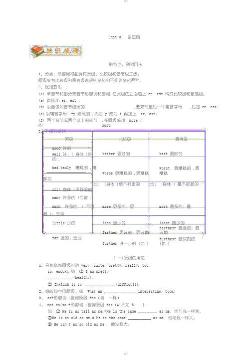 人教版初二上册英语第三单元unit3语法篇