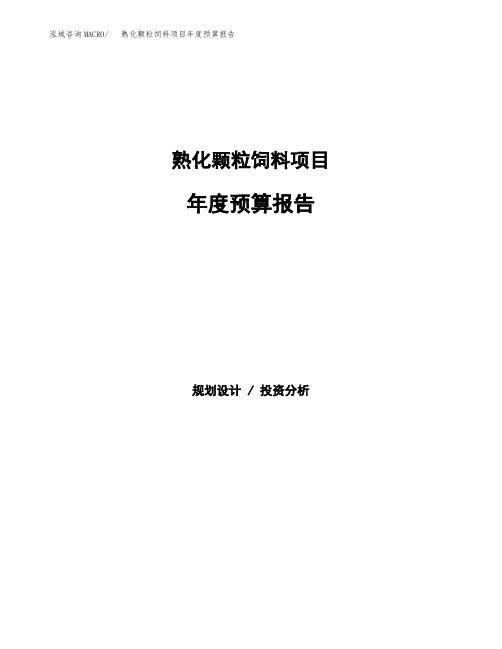 熟化颗粒饲料项目年度预算报告