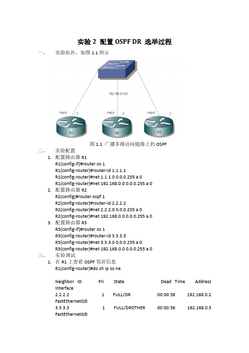 实验2 配置OSPF DR 选举过程