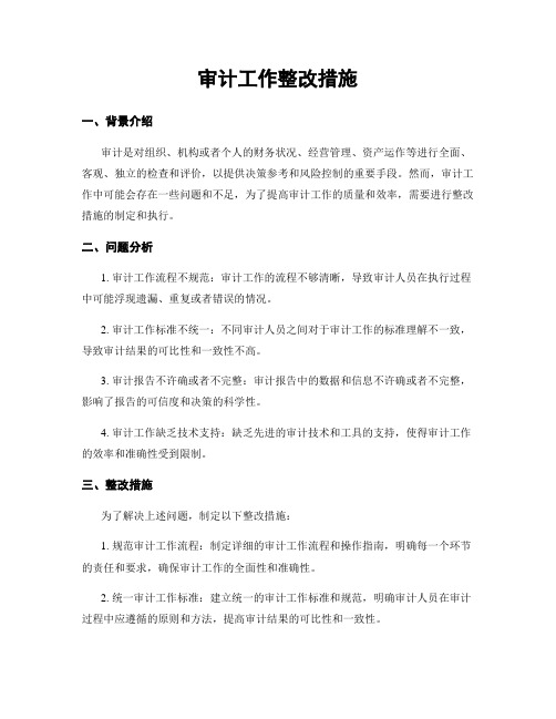 审计工作整改措施