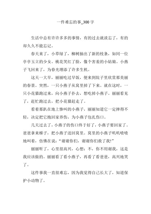 一件难忘的事_300字