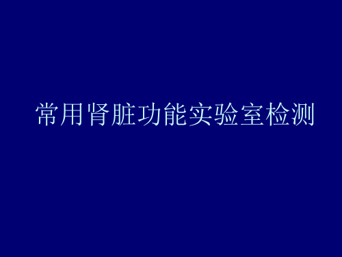 肾脏功能实验室检查(原)-精品医学课件