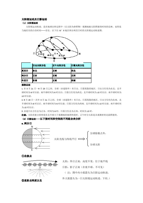 太阳视运动及日影运动