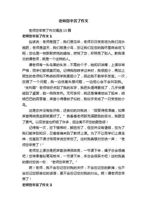 老师您辛苦了作文精选15篇