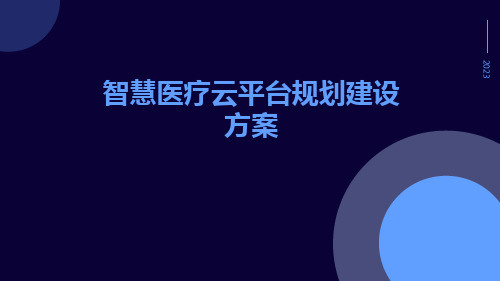 智慧医疗云平台规划建设方案