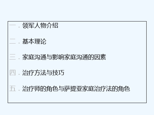 萨提亚家庭治疗模式