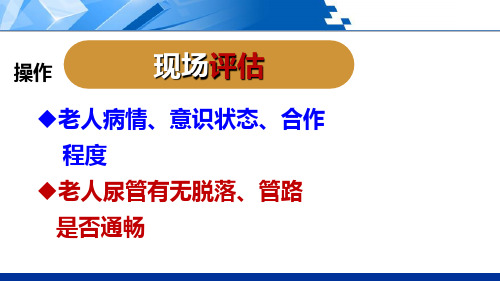 排泄照料为留置导尿的老年人更换尿袋下ppt课件