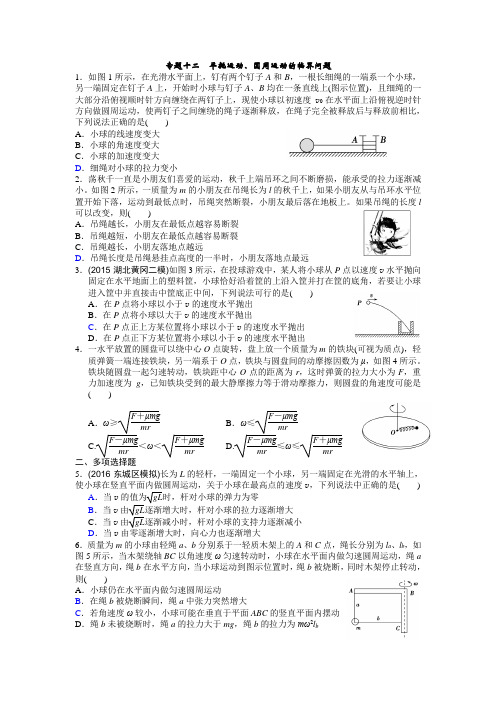 专题十二  平抛运动、圆周运动的临界问题