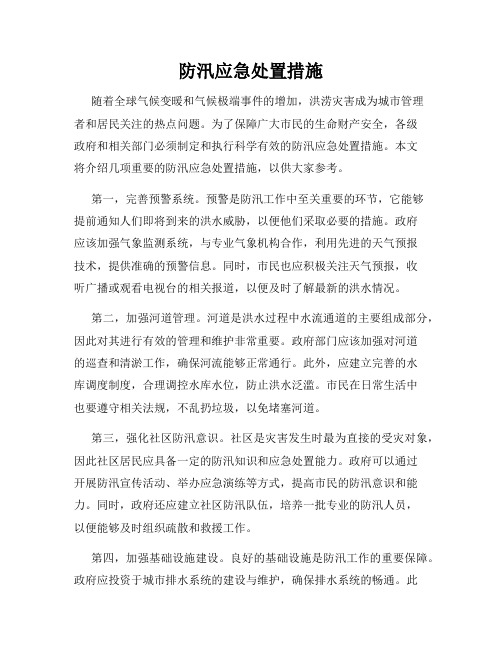 防汛应急处置措施