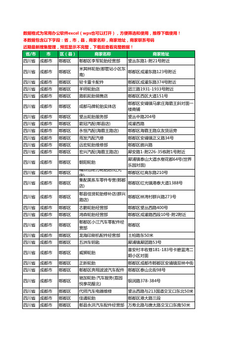 2020新版四川省成都市郫都区汽车配件工商企业公司商家名录名单联系电话号码地址大全262家