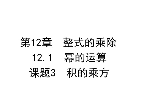 华东师大版八年级上册数学第12章12.1课题3 积的乘方