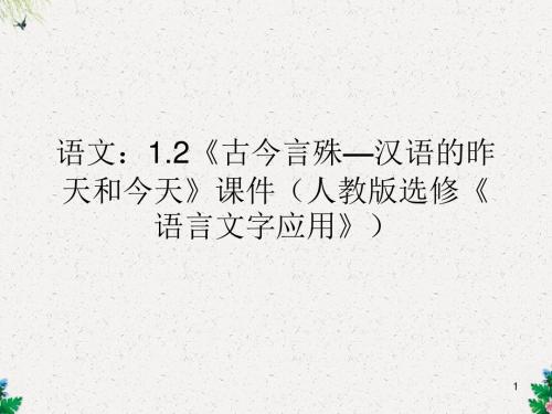 高二语文精品课件 人教版古今言殊