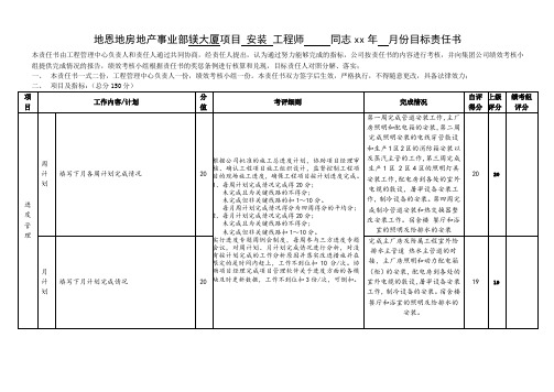 安装工程师绩效考核表格