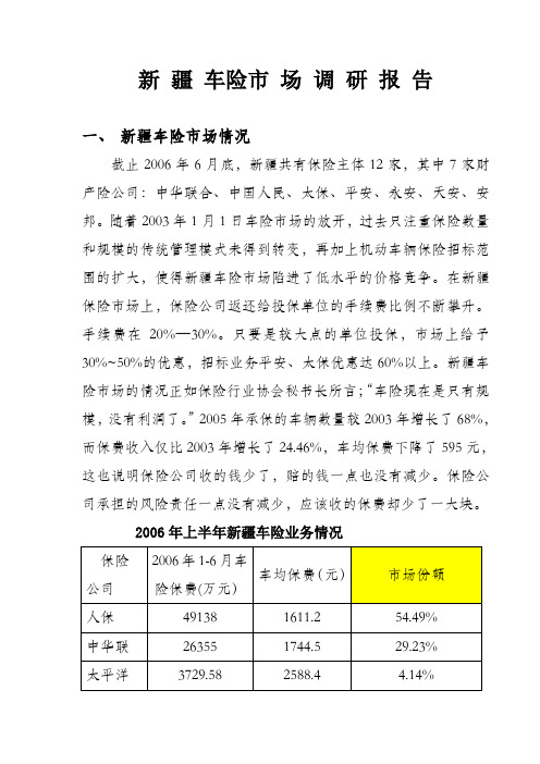 新疆l车险市场调研报告