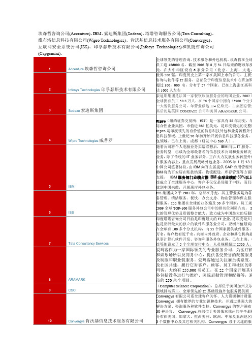 2010服务外包100强简介