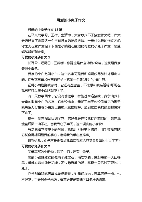 可爱的小兔子作文15篇