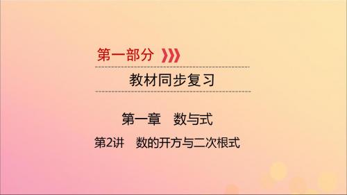 江西2019版中考数学总复习第一章数与式第2讲数的开方与二次根式课件