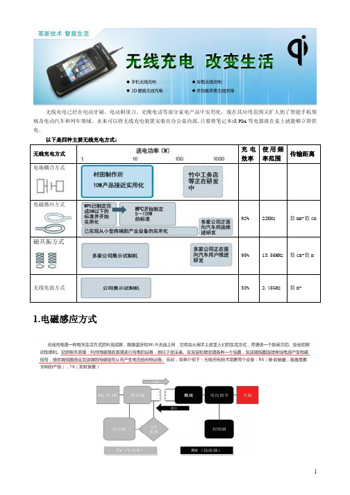 无线充电技术(四种主要方式)原理与应用实例图文详解